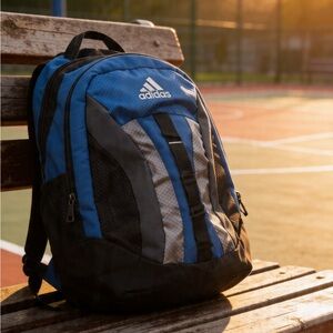 Adidas | Blue, Black & Silver  Men's Backpack w/ Muti Compartments